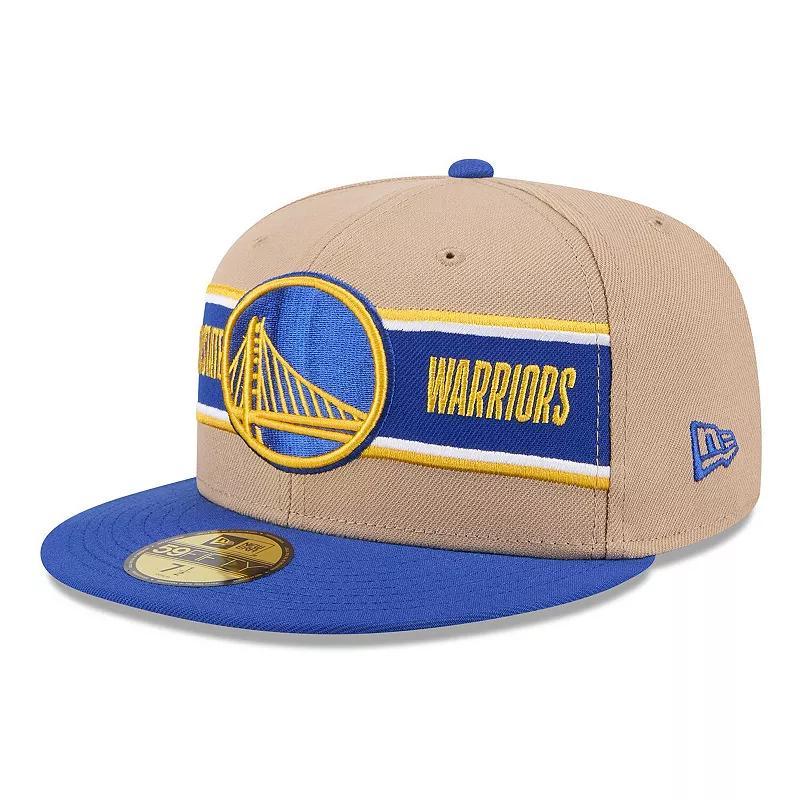 Mens New Era Tan/Royal Golden State Warriors 2024 NBA Draft 59FIFTY Fitted Hat Product Image