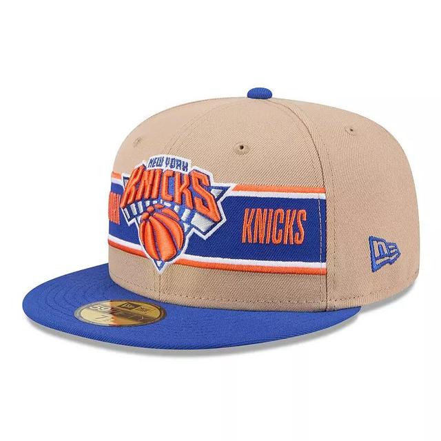 Mens New Era Tan/Blue New York Knicks 2024 NBA Draft 59FIFTY Fitted Hat Product Image