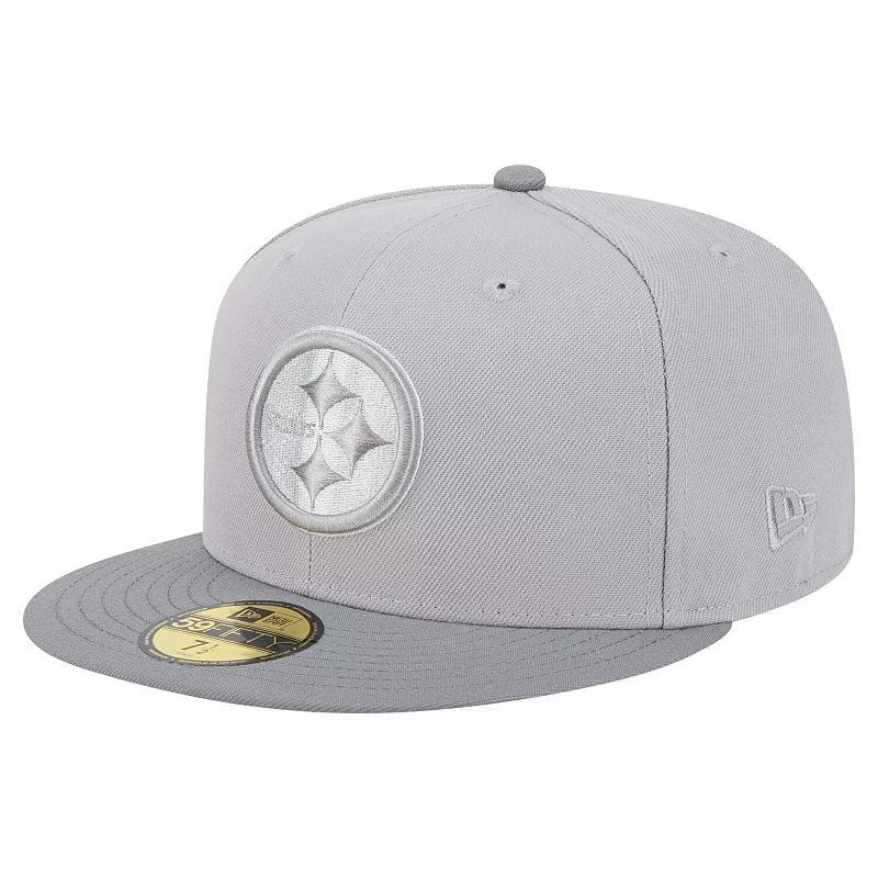 Mens New Era Gray/Graphite Pittsburgh Steelers Iron Cloud 59FIFTY Fitted Hat Product Image