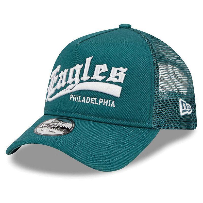 Mens New Era Midnight Green Philadelphia Eagles Caliber Trucker 9FORTY Adjustable Hat Product Image