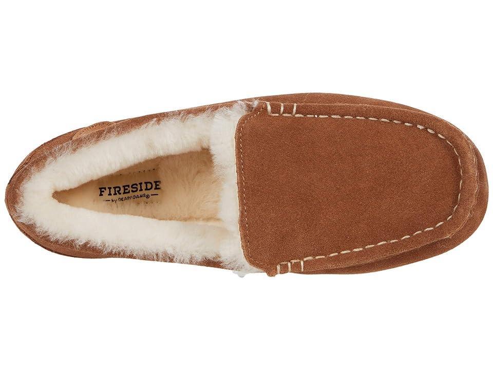 Fireside By Dearfoams Mel Wool-Lined Womens Moccasin Slippers Brown Product Image