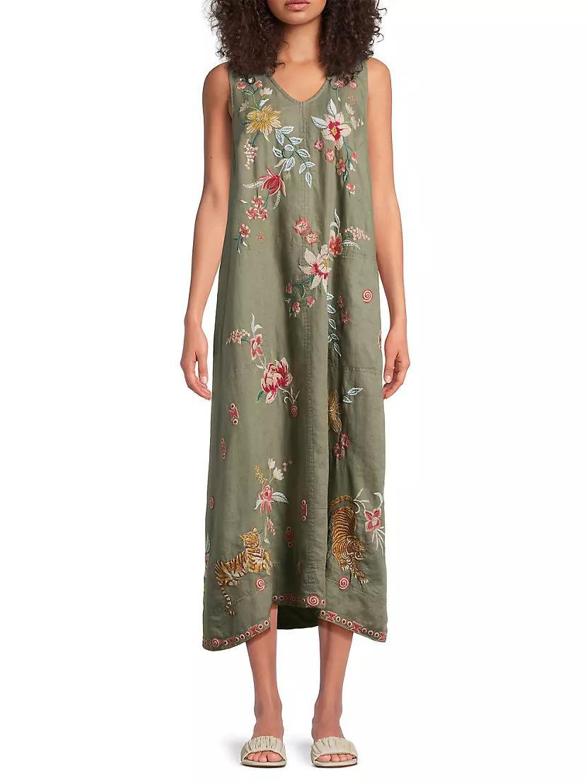 Andrean Floral Linen Tank Dress Product Image