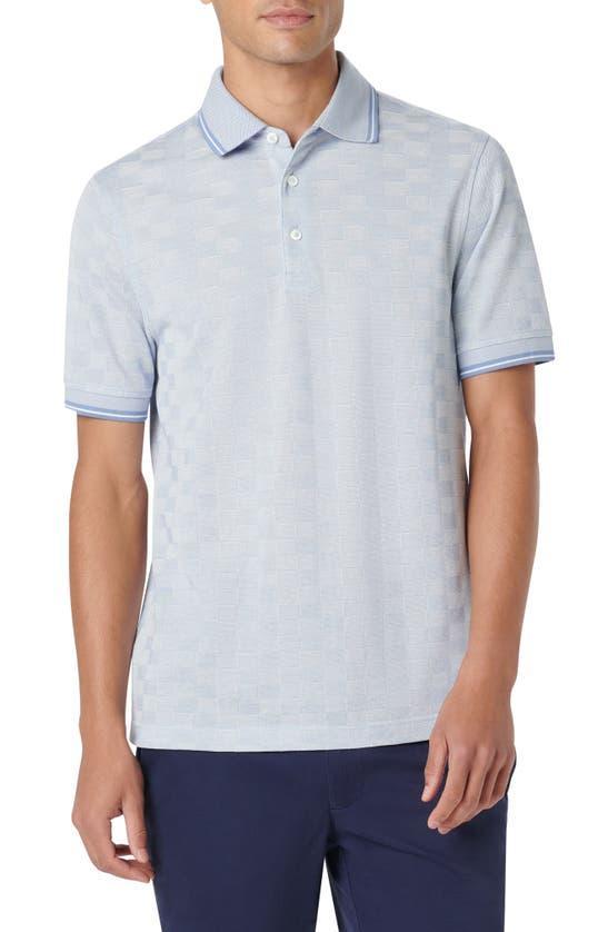 BUGATCHI Men's Cotton Jacquard Polo Shirt In Air Blue Product Image