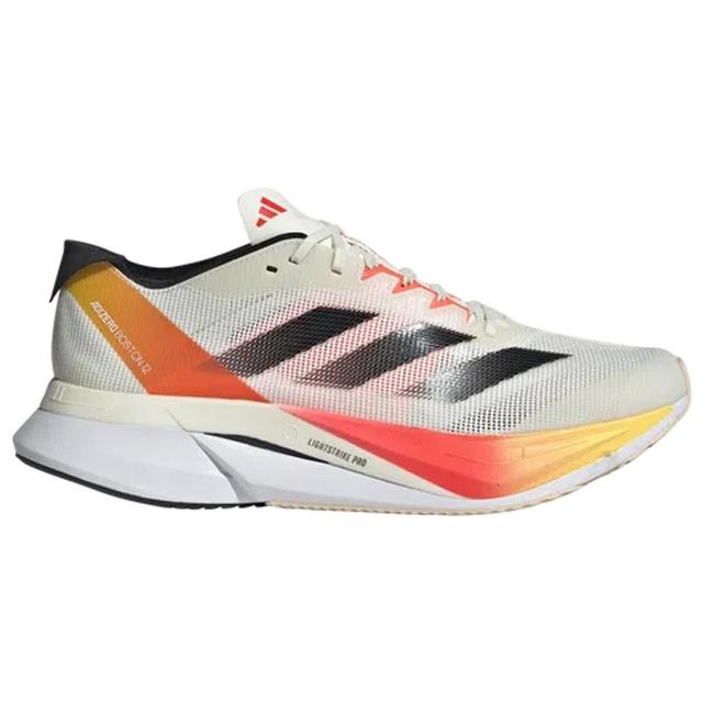 Mens Adidas Adizero Boston 12 In Ivory/black/solar Red Product Image