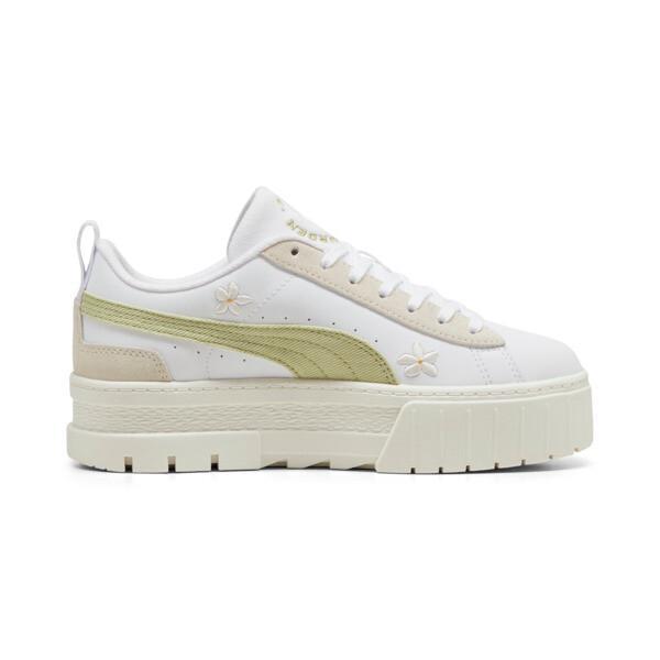 PUMA Mayze Embroidery Sneakers Women in White/Pistachio Green Product Image