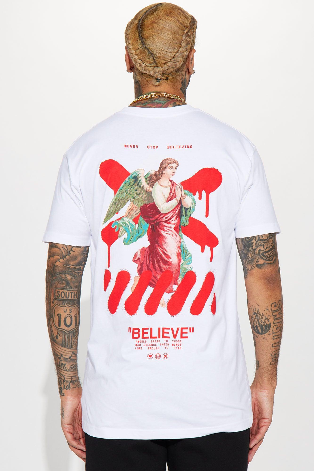 Never Stop Believing Short Sleeve Tee - White Product Image