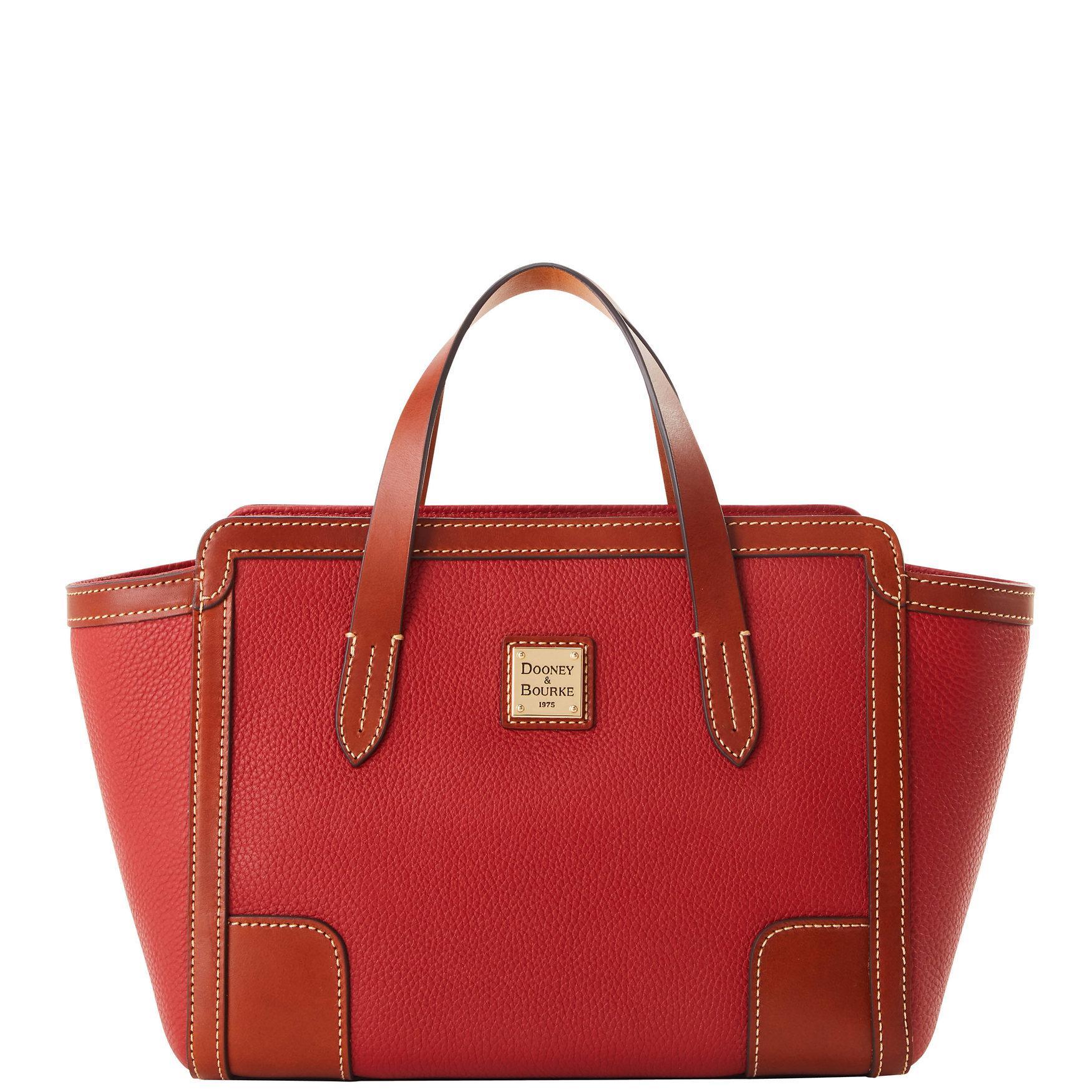 Dooney & Bourke Womens Pebble Grain Small Leather Shopper Bag in Red Product Image