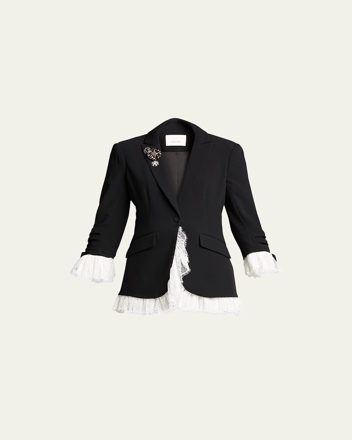 Cinq  Sept Roxie Lace Trim Blazer Product Image