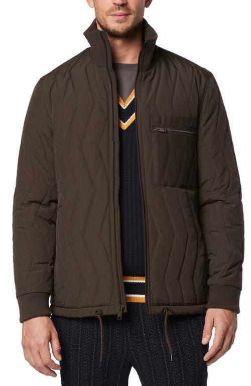 Andrew Marc Floyd Nylon Zig Zag Quilted Full Zip Bomber Jacket Product Image