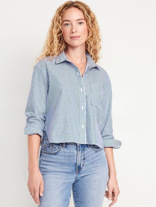 Button-Down Crop Shirt Product Image