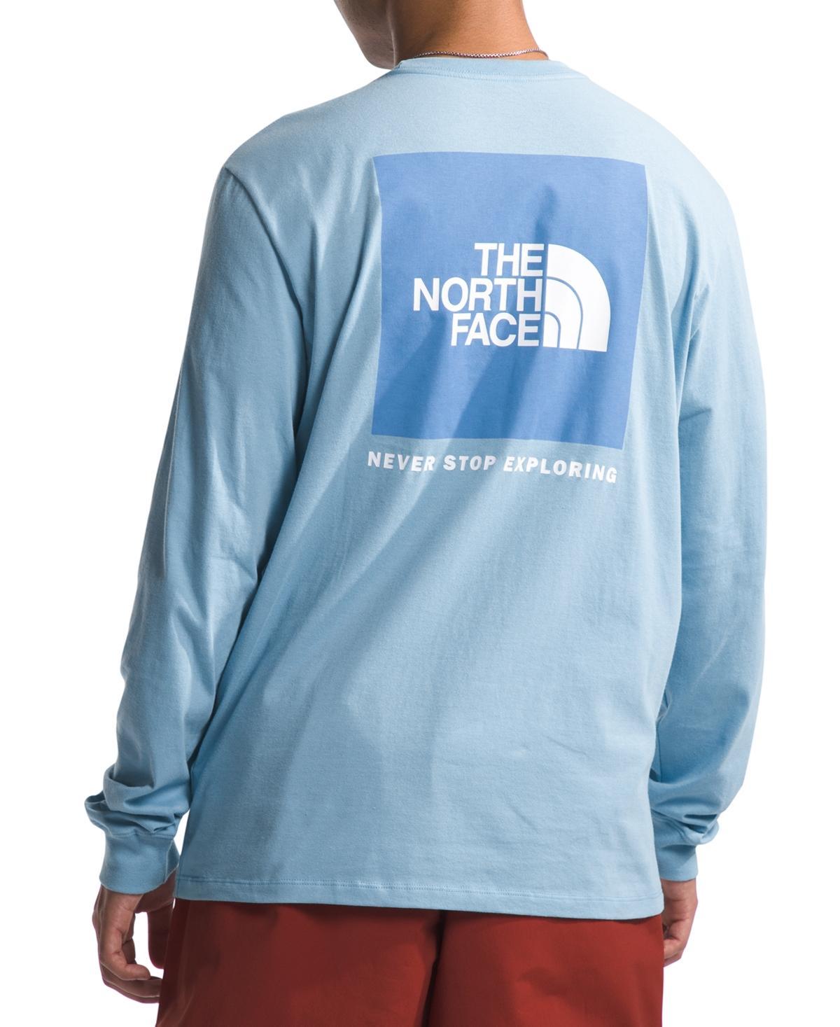 The North Face Mens Box Nse Standard-Fit Logo Graphic Long-Sleeve T-Shirt - Tnf White Product Image