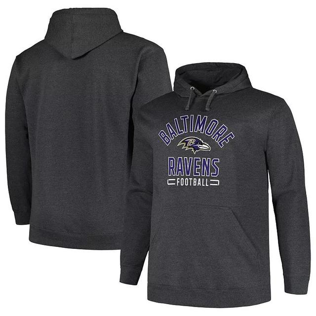 Mens Fanatics Branded Heather Charcoal Baltimore Ravens Big & Tall Pullover Hoodie Product Image