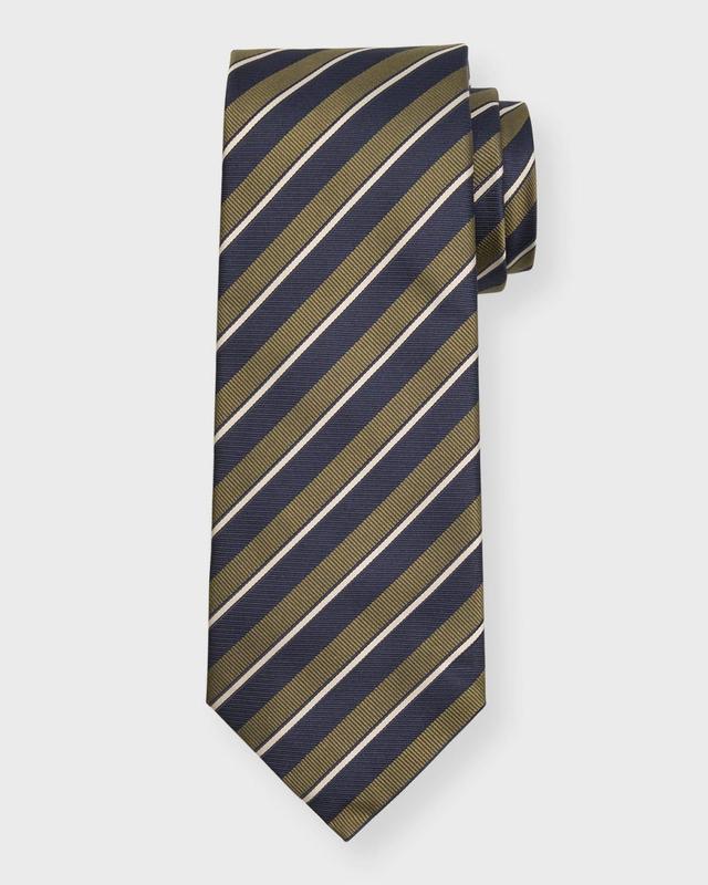 Mens Striped Silk Tie Product Image