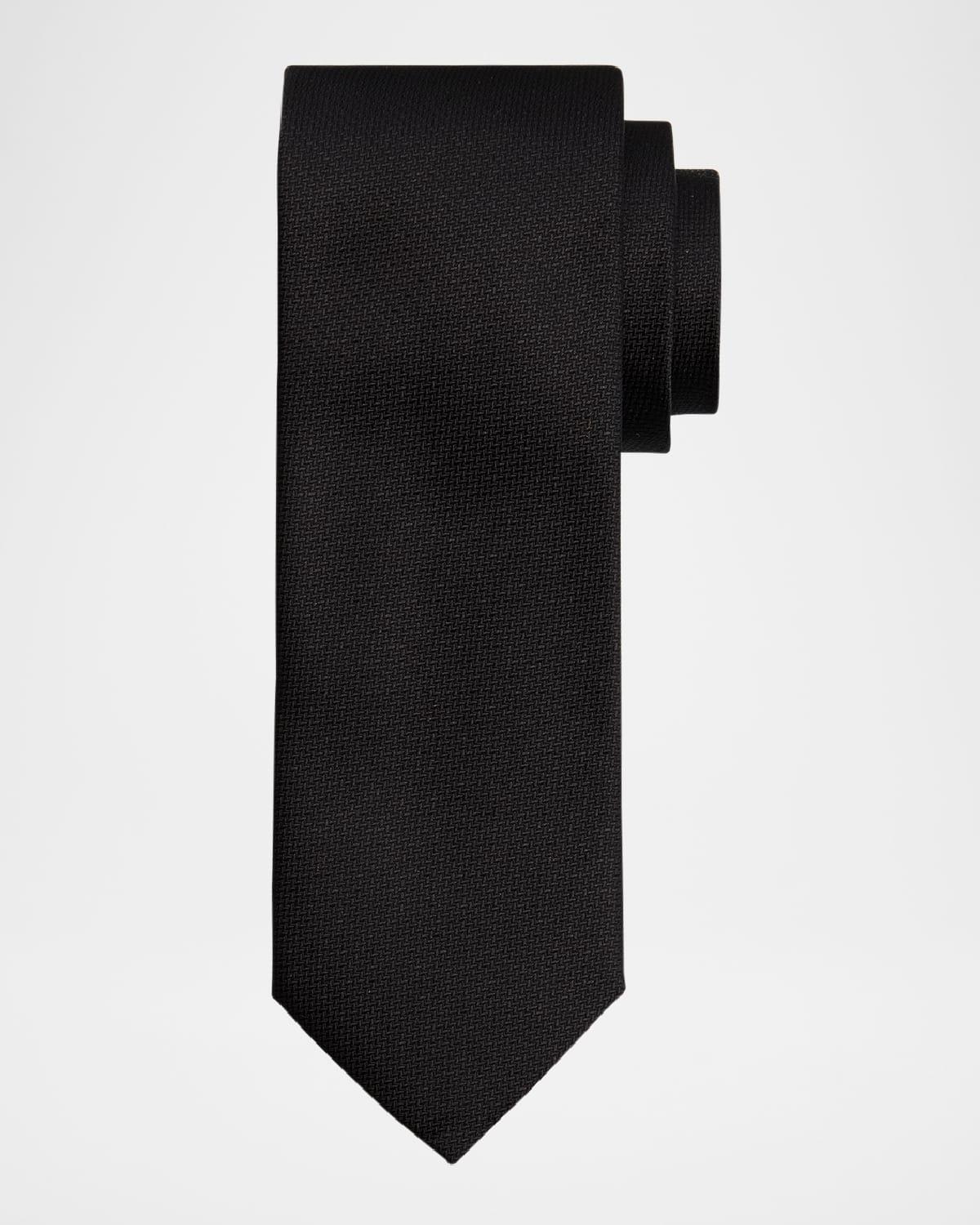 Men's Woven Micro-Pattern Silk Tie Product Image