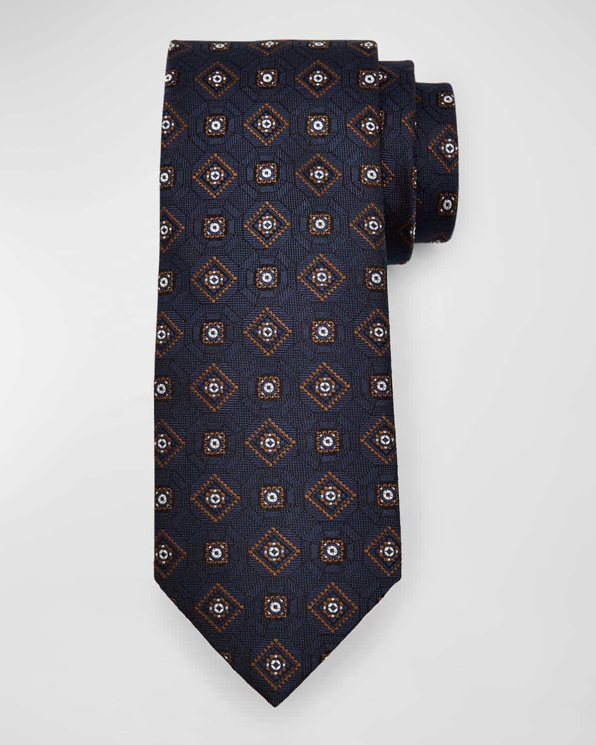 Men's Silk Medallion-Print Tie Product Image