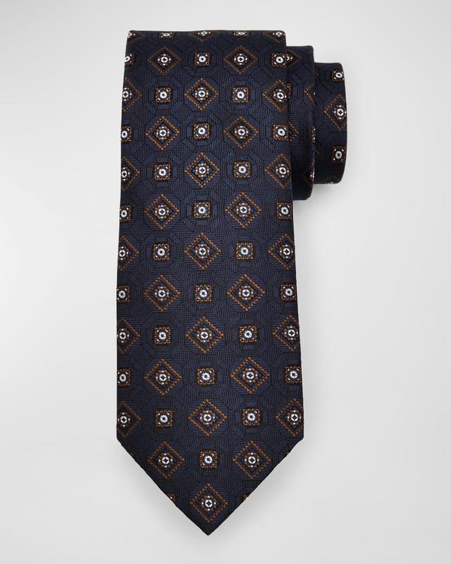 Mens Silk Medallion-Print Tie Product Image