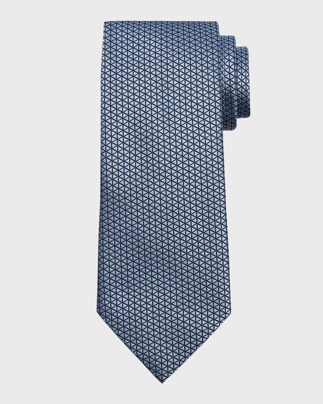 Mens Geometric Triangle Silk Tie Product Image