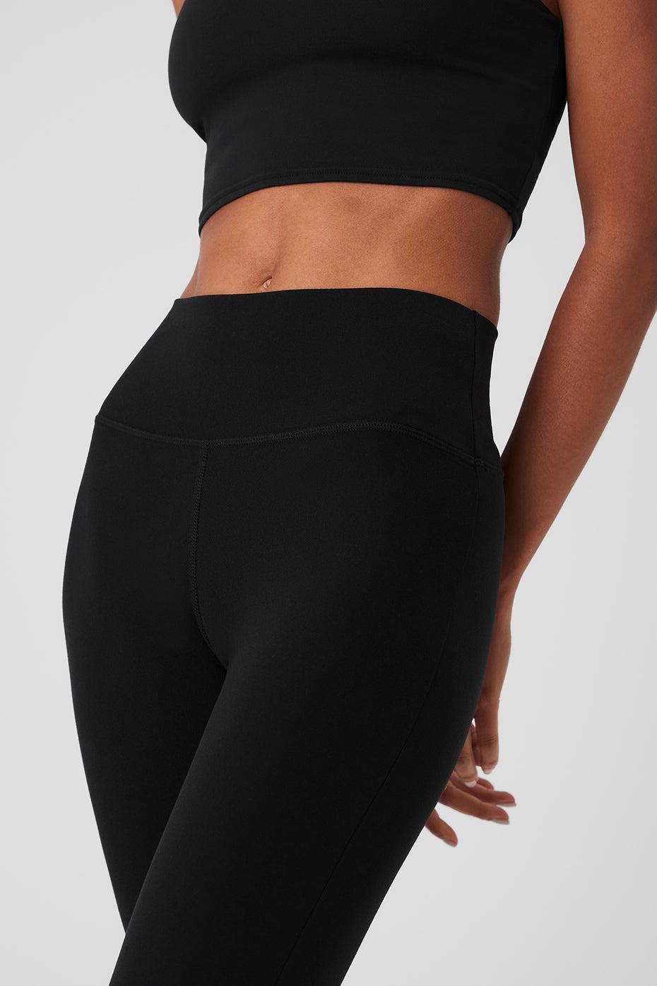 Airbrush High-Waist Flare Legging - Black Product Image