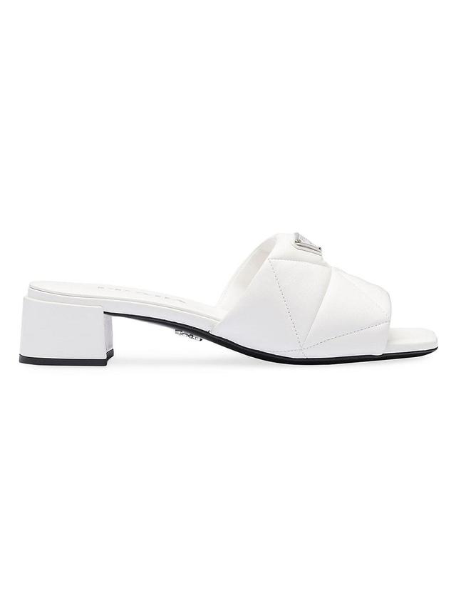 Womens Quilted Nappa Leather Slides Product Image