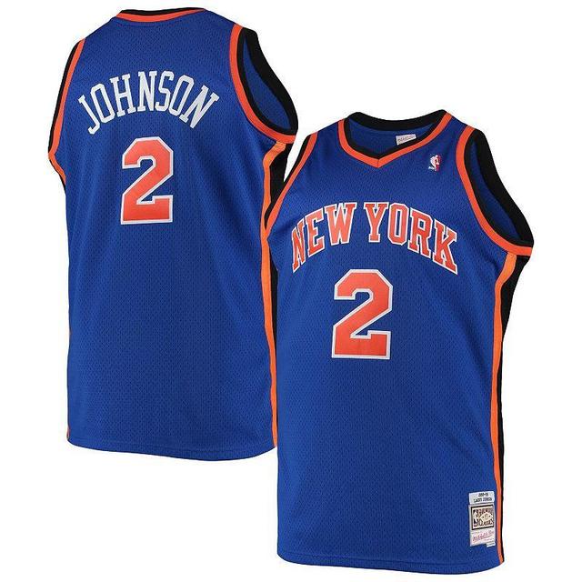 Mens Mitchell & Ness Larry Johnson Blue New York Knicks Big and Tall Hardwood Classics Swingman Jersey - Blue Product Image