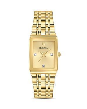 Bulova Futuro Quadra Gold-Tone Link Bracelet Watch, 20mm x 32mm Product Image