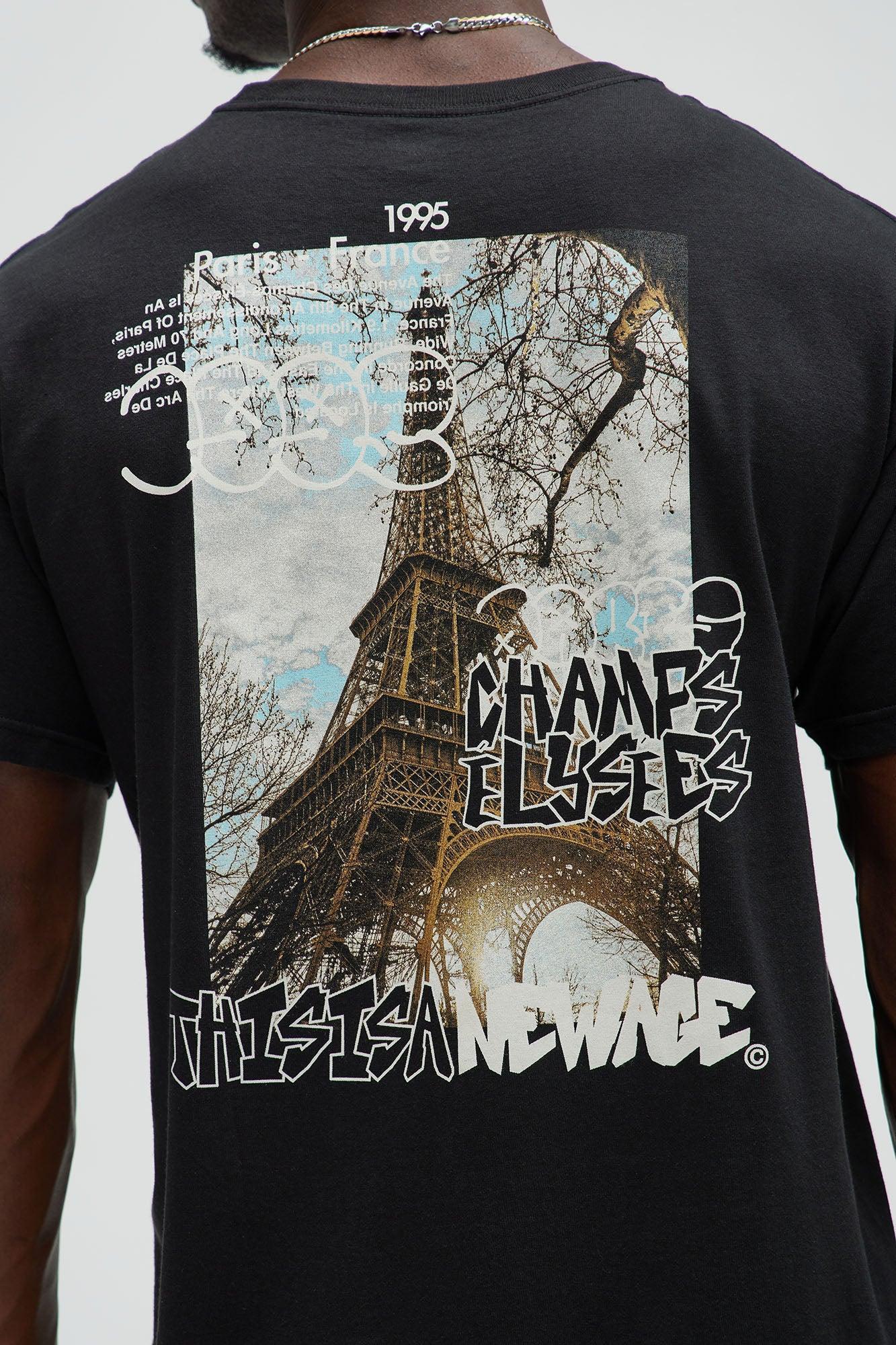 Paris France Short Sleeve Tee - Black Product Image