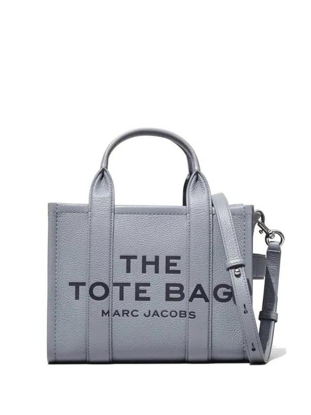 MARC JACOBS The Leather Small Tote Bag In Grey Product Image