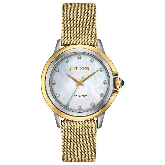 Citizen Eco-Drive Womens Diamond Accent Watch - EM0794-54D Gold Product Image