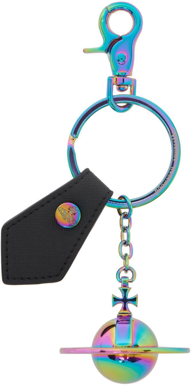 VIVIENNE WESTWOOD Multicolor 3d Orb Keychain In N405 Black Saff Product Image