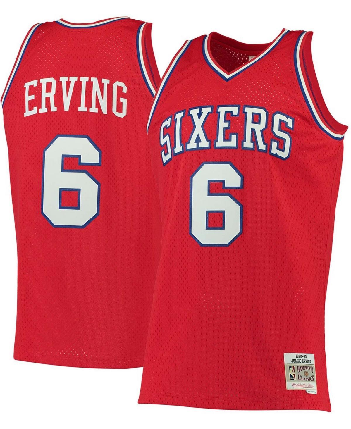 Mens Mitchell & Ness Julius Erving Red Philadelphia 76ers Hardwood Classics Swingman Jersey Product Image