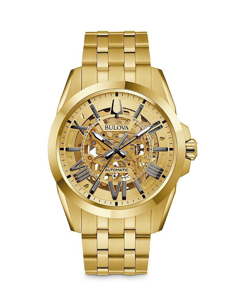 Bulova Mens Sutton Automatic Gold Tone Stainless Steel Bracelet Watch Product Image