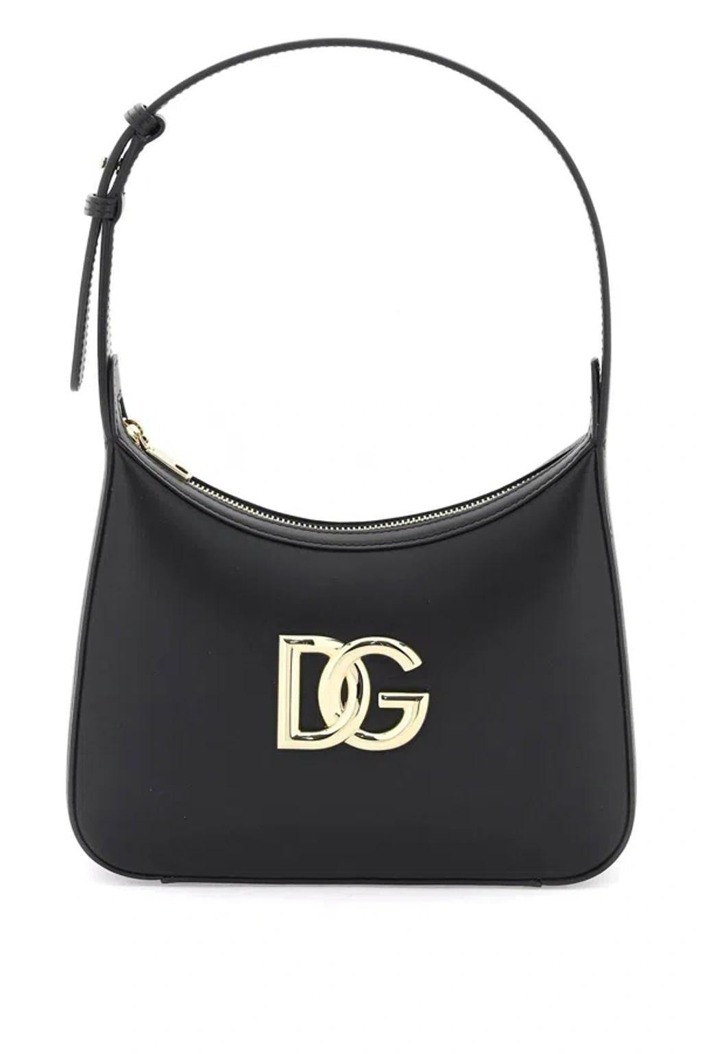 3.5 Leather Shoulder Bag With Dg Logo In 黑色的 Product Image