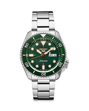 Seiko Mens Automatic 5 Sports Stainless Steel Bracelet Watch 43mm Product Image