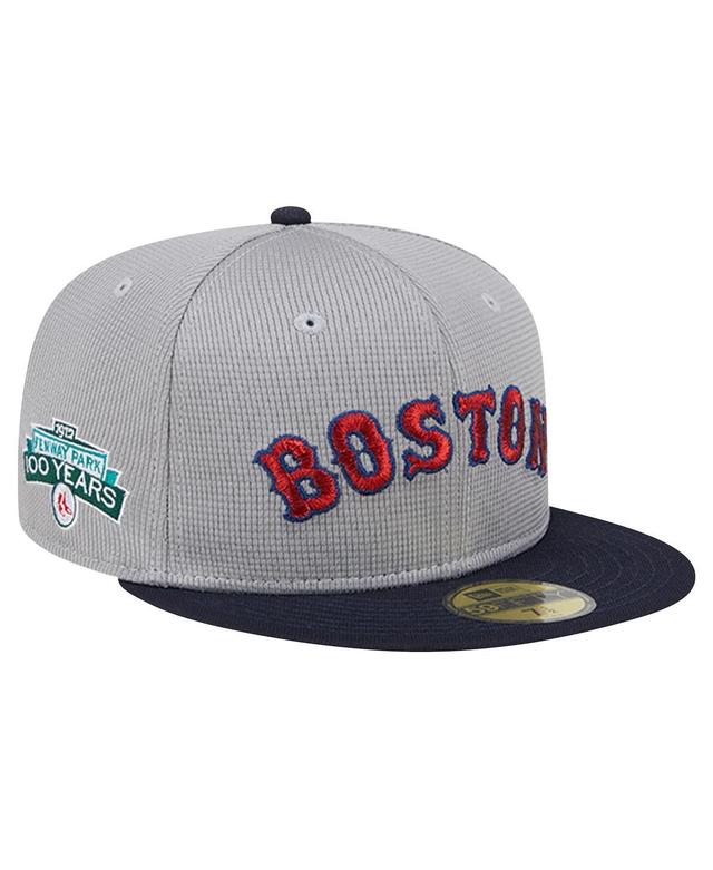 New Era Mens Gray Boston Red Sox Pivot Mesh 59FIFTY Fitted Hat Product Image