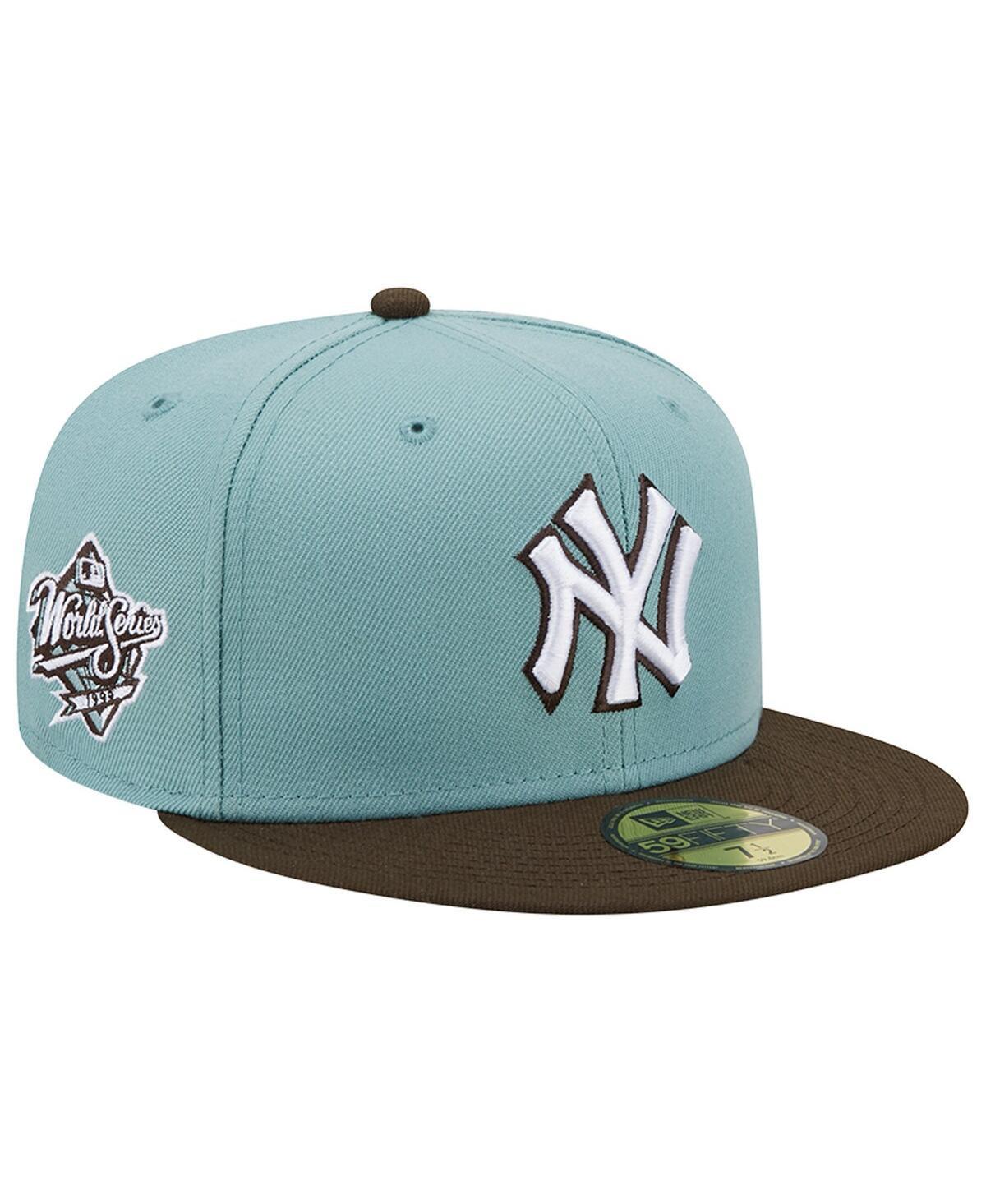 Mens New Era Light Blue and Brown New York Yankees 1999 World Series Beach Kiss 59FIFTY Fitted Hat - Light Blue Product Image