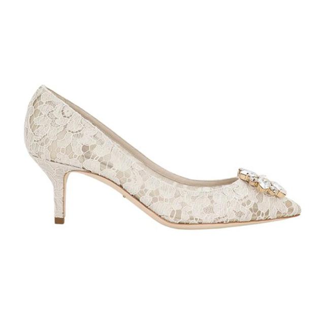 DOLCE & GABBANA Lace Rainbow Pumps In Ice Product Image