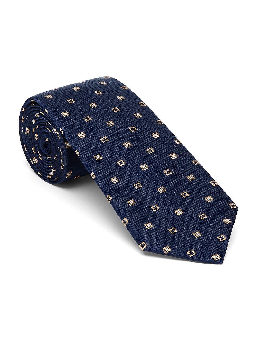 Mens Silk Tie with Geometric Pattern Product Image