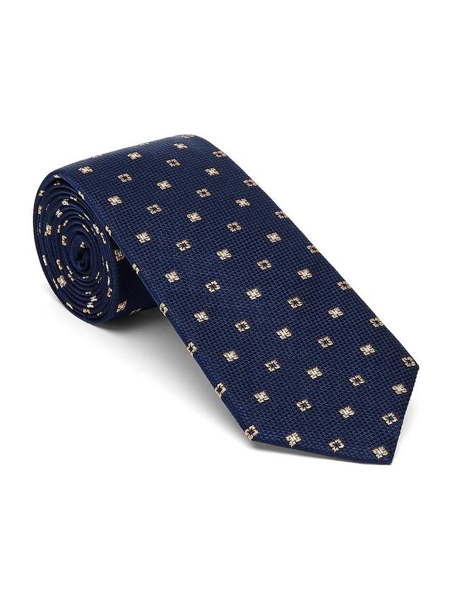 Mens Silk Tie with Geometric Pattern Product Image