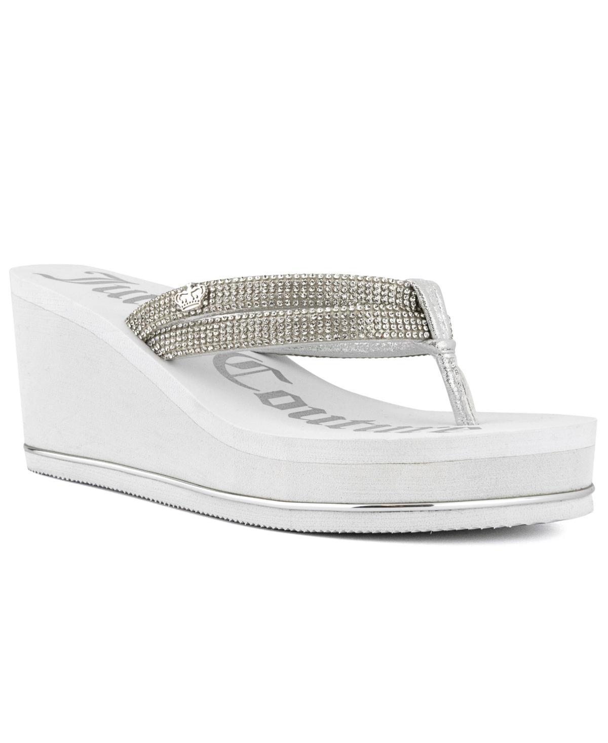 Juicy Couture Unwind Womens Rhinestone Wedge Sandals Product Image