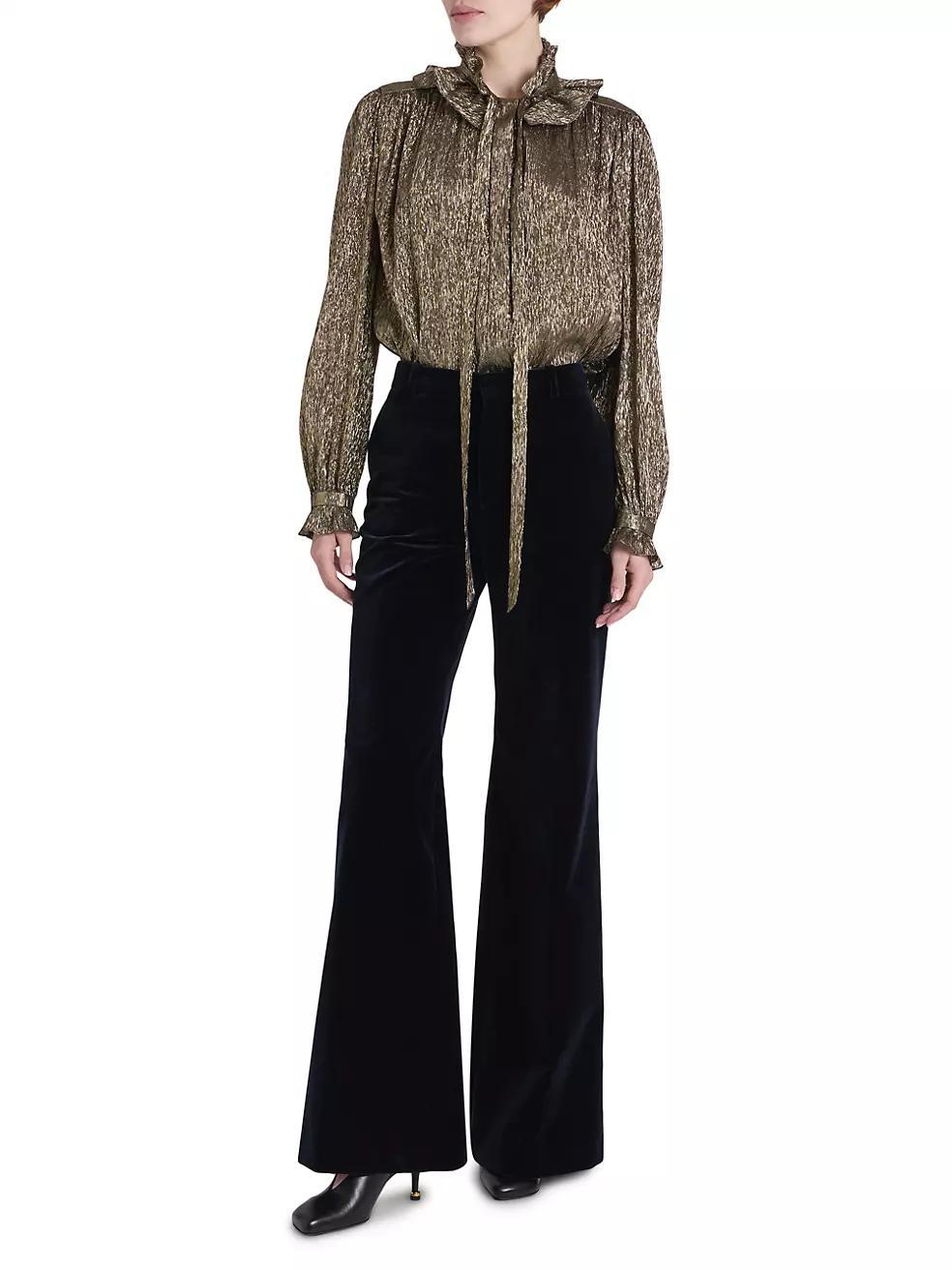 Cotton Velvet Flared Pants Product Image