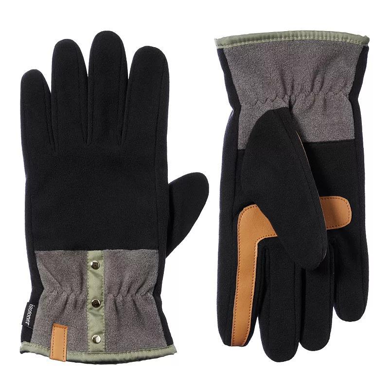 Mens isotoner Water Repellent Fleece Gloves with Gathered Wrist Product Image