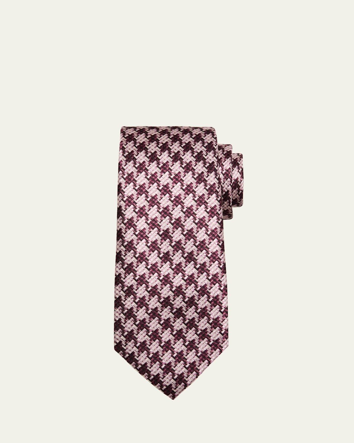 Mens Mulberry Silk Houndstooth Tie Product Image