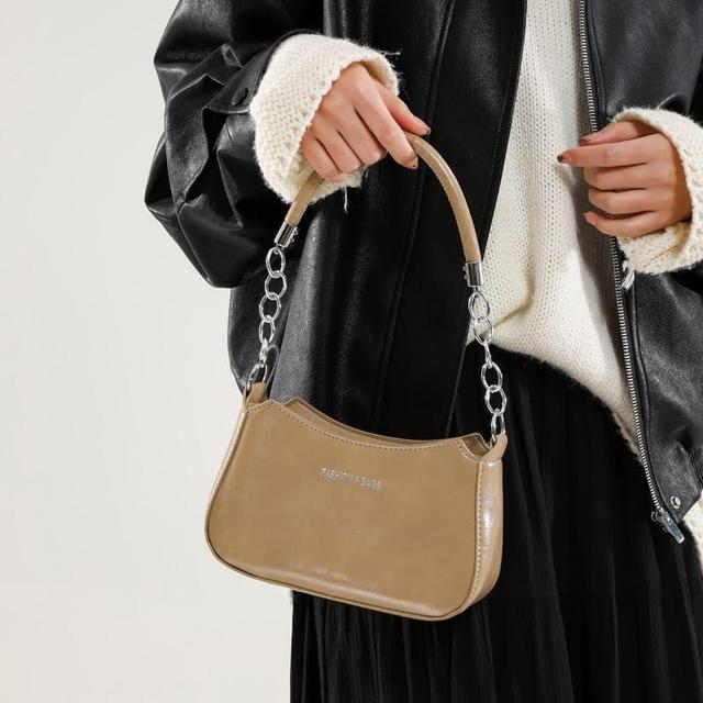 Chain Strap Faux Leather Shoulder Bag Product Image