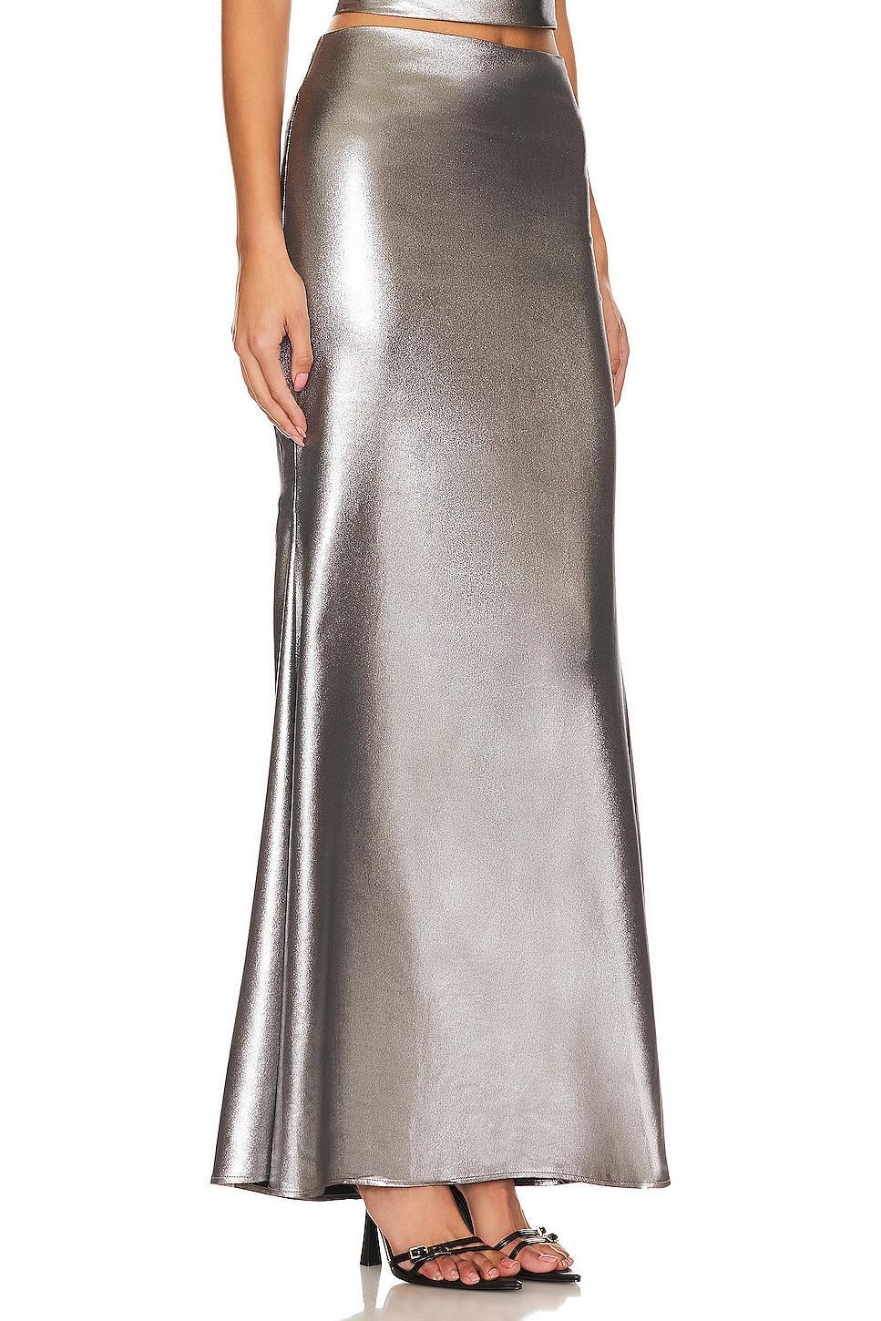 Metallic Maxi Train Skirt ROTATE Product Image