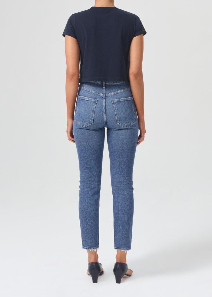 AGOLDE RILEY HIGH RISE STRAIGHT CROP (STRETCH) IN SILENCE Female Product Image