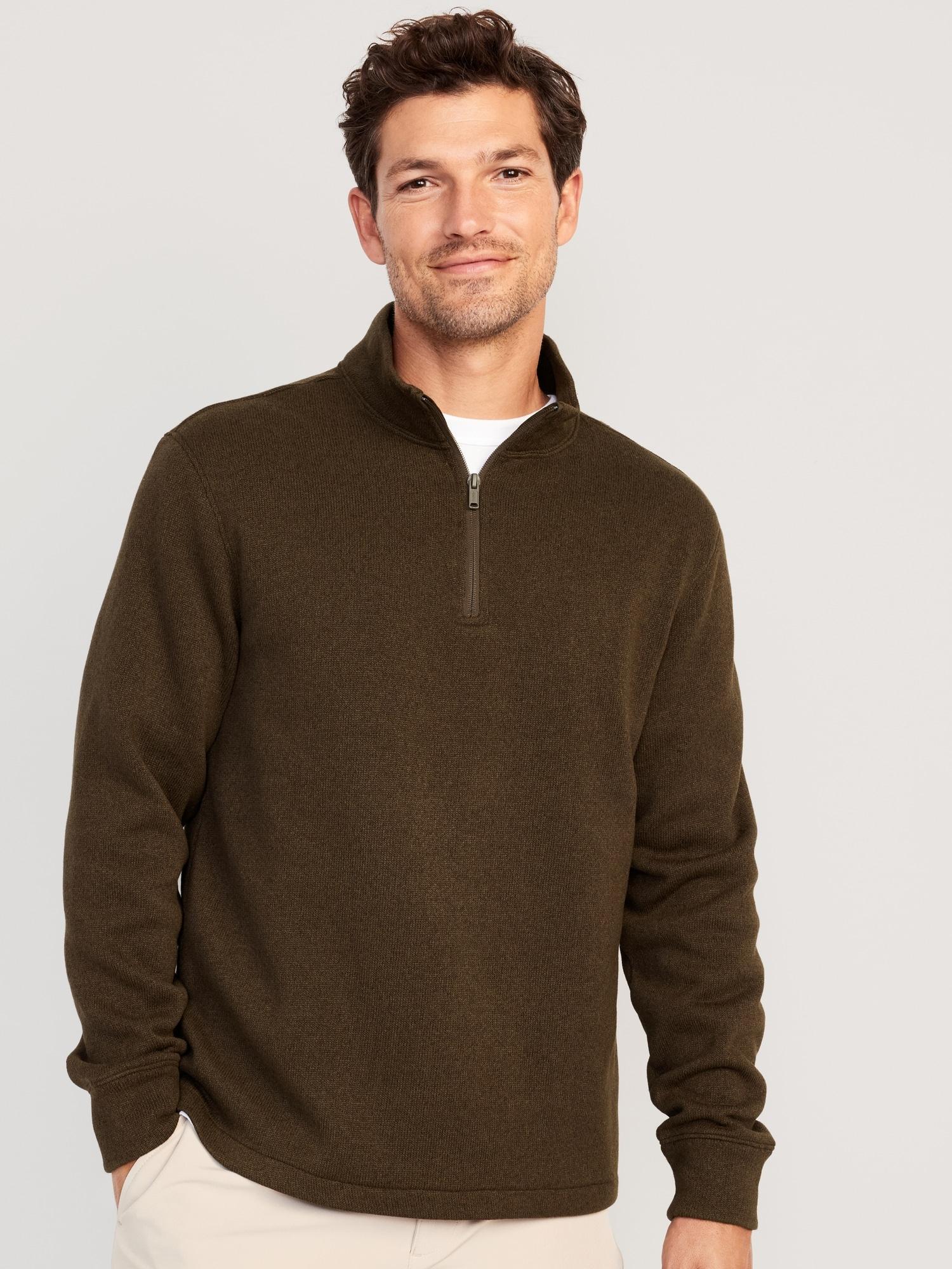 Sweater-Knit 1/4-Zip Pullover for Men Product Image