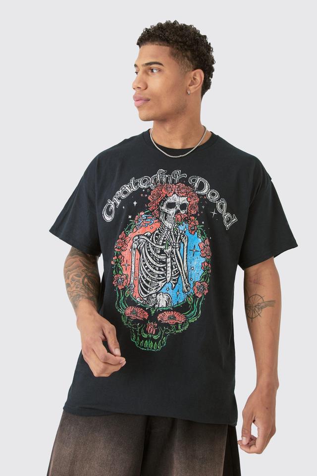 Oversized Greatful Dead Band License T-shirt | boohooMAN USA Product Image