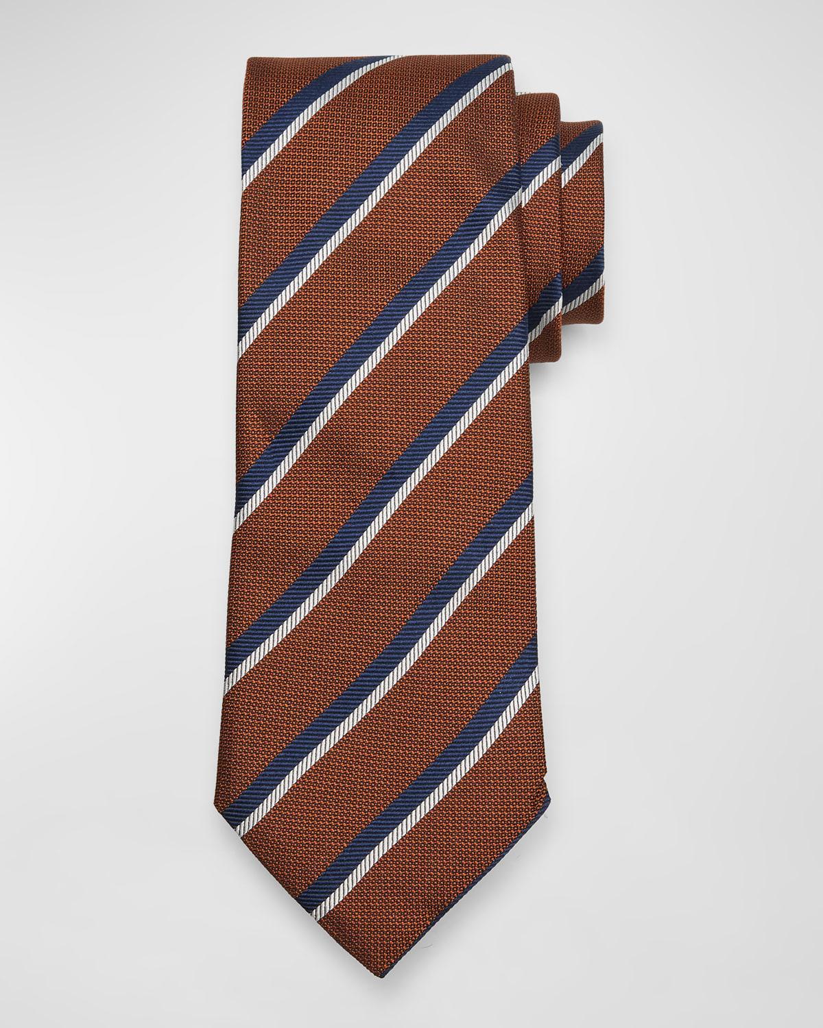 Mens Herringbone Stripe Silk Tie Product Image