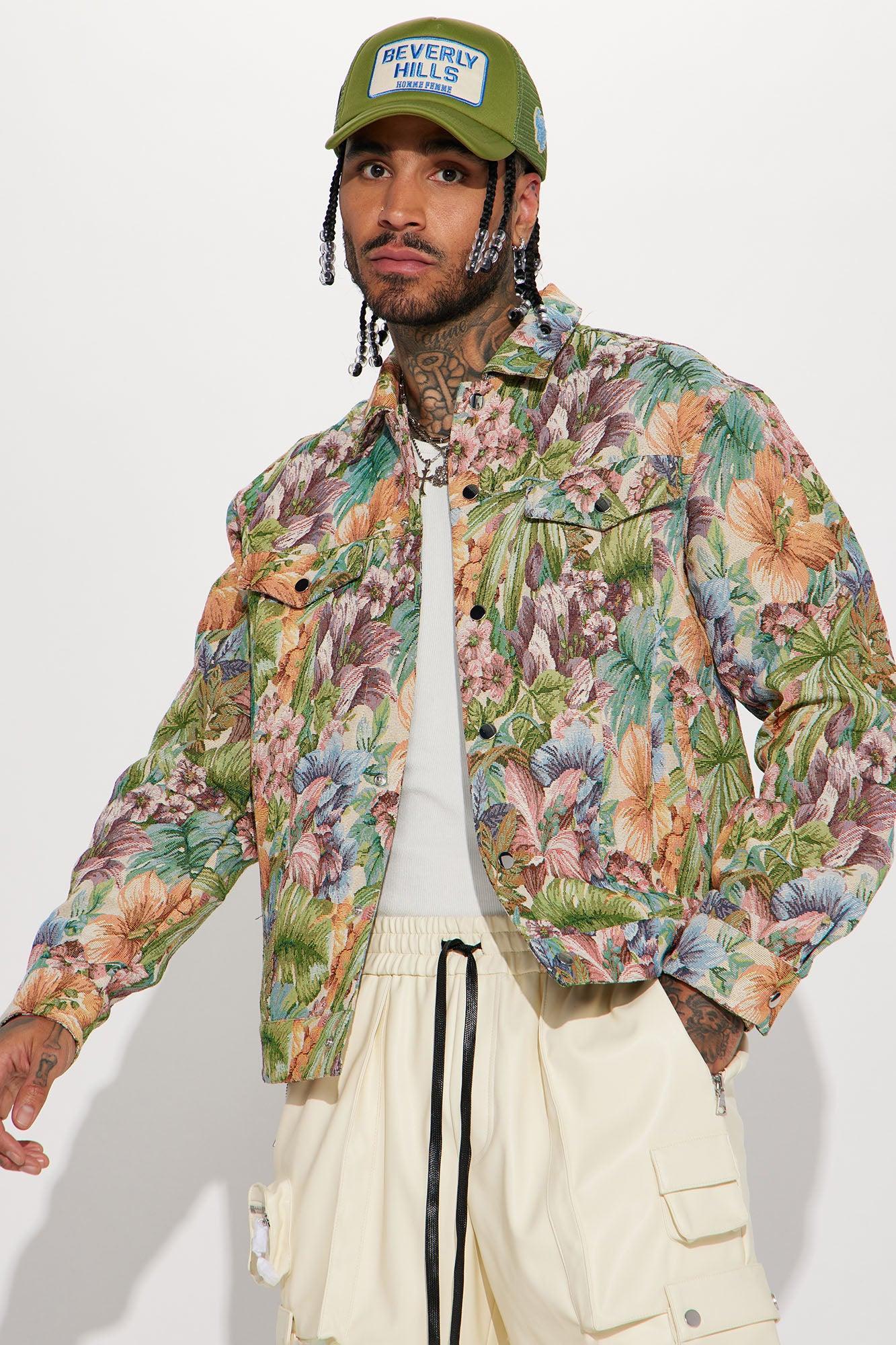 All You Need Is Tapestry Trucker Jacket - Green/combo Product Image