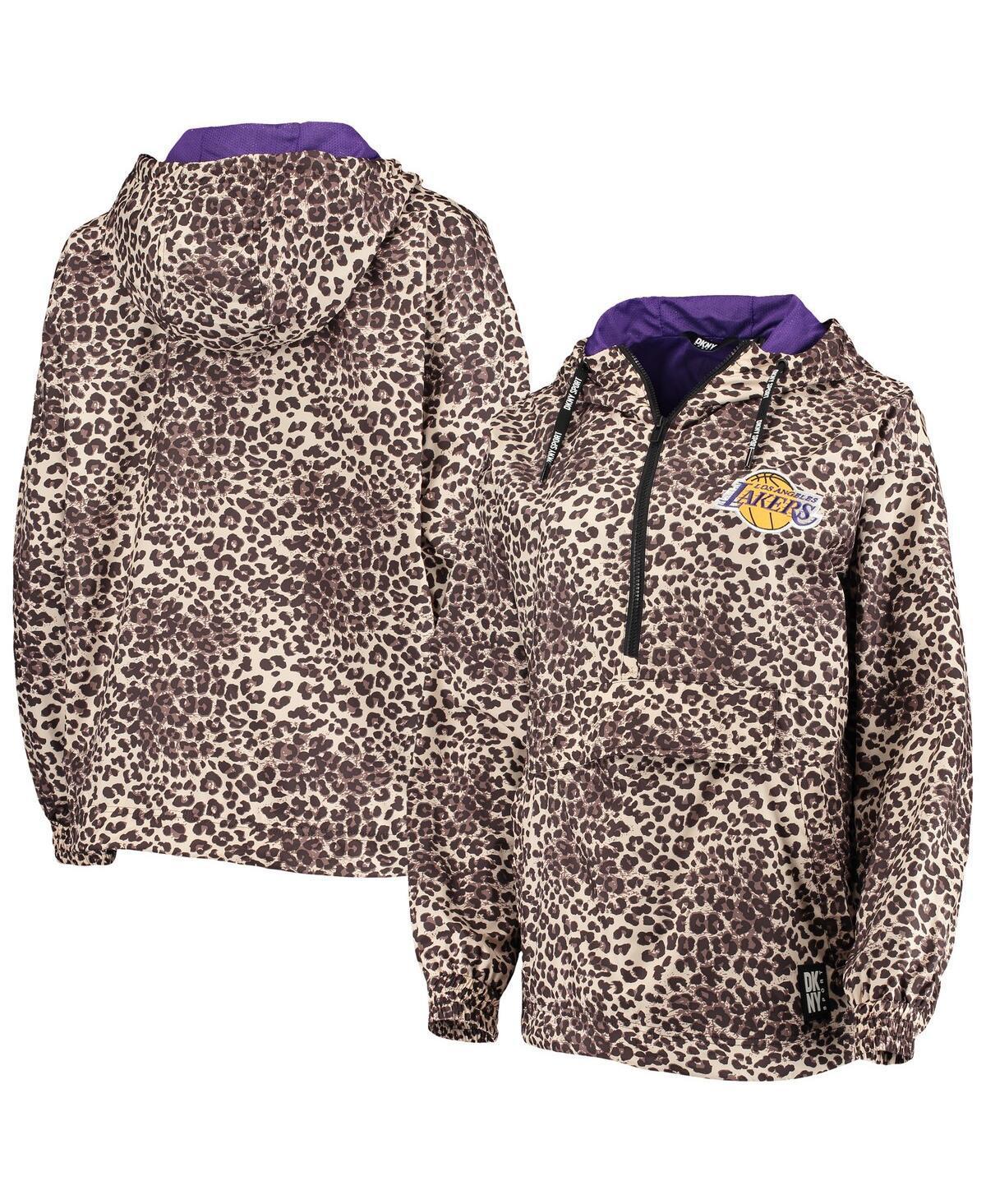 Womens G-Iii Sports By Carl Banks Leopard Los Angeles Lakers Gabriella Windbreaker Half-Zip Hoodie Product Image